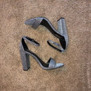 Sparkly Brash 4 inch open toe strap heels